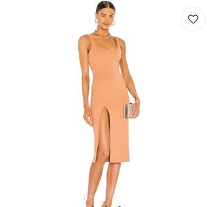 Revolve Thom Midi Dress in Nude